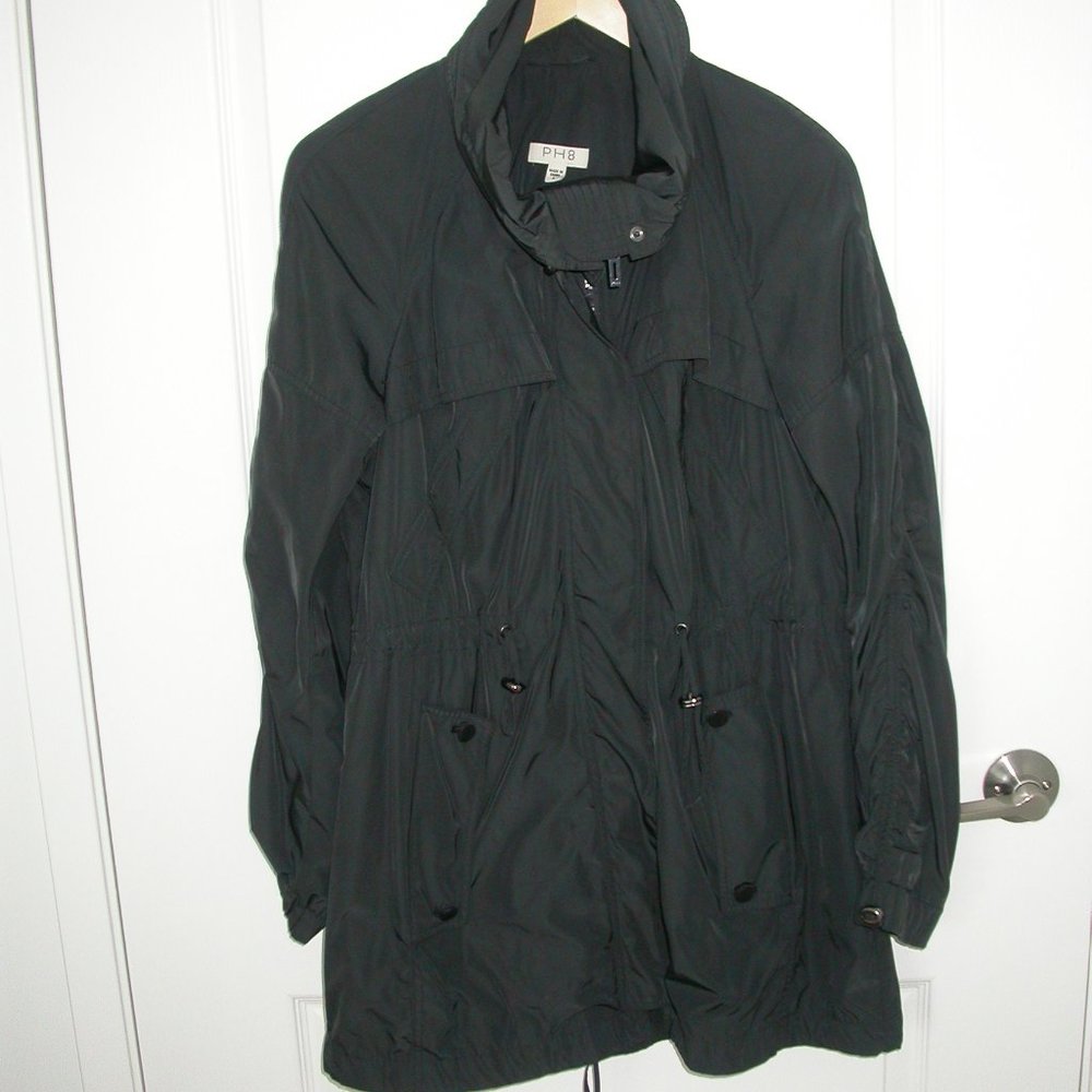 Shiny Black Spring/Autumn Trench Coat